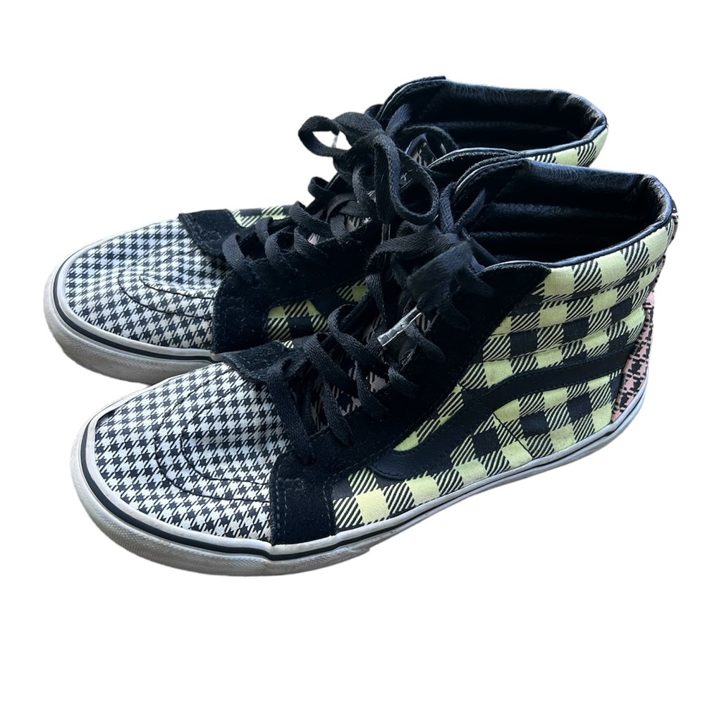 VANS SK8-HI 4-Color Buffalo Plaid Houndstooth Canvas Suede Shoes Unisex